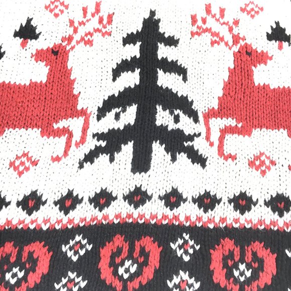UGLY CHRISTMAS Sweater with reindeer prancing  Beldoch Popper Vtg 80’s - Picture 4 of 11